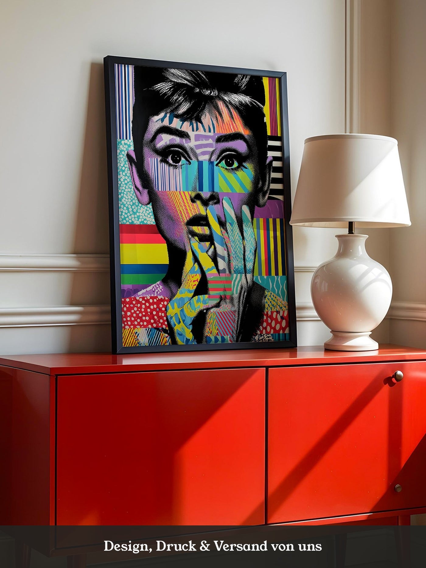 Pop-Art Gesicht Streifenmuster