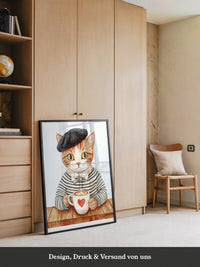 Katzen Barista Herzmuster Vintage