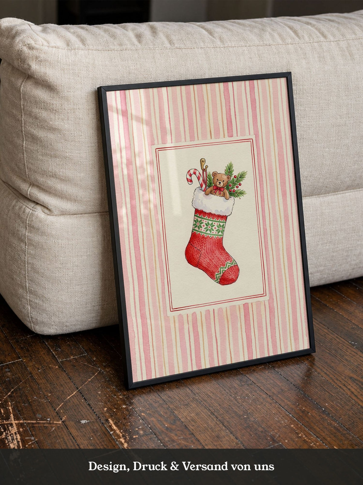 Weihnachtssocke Aquarell