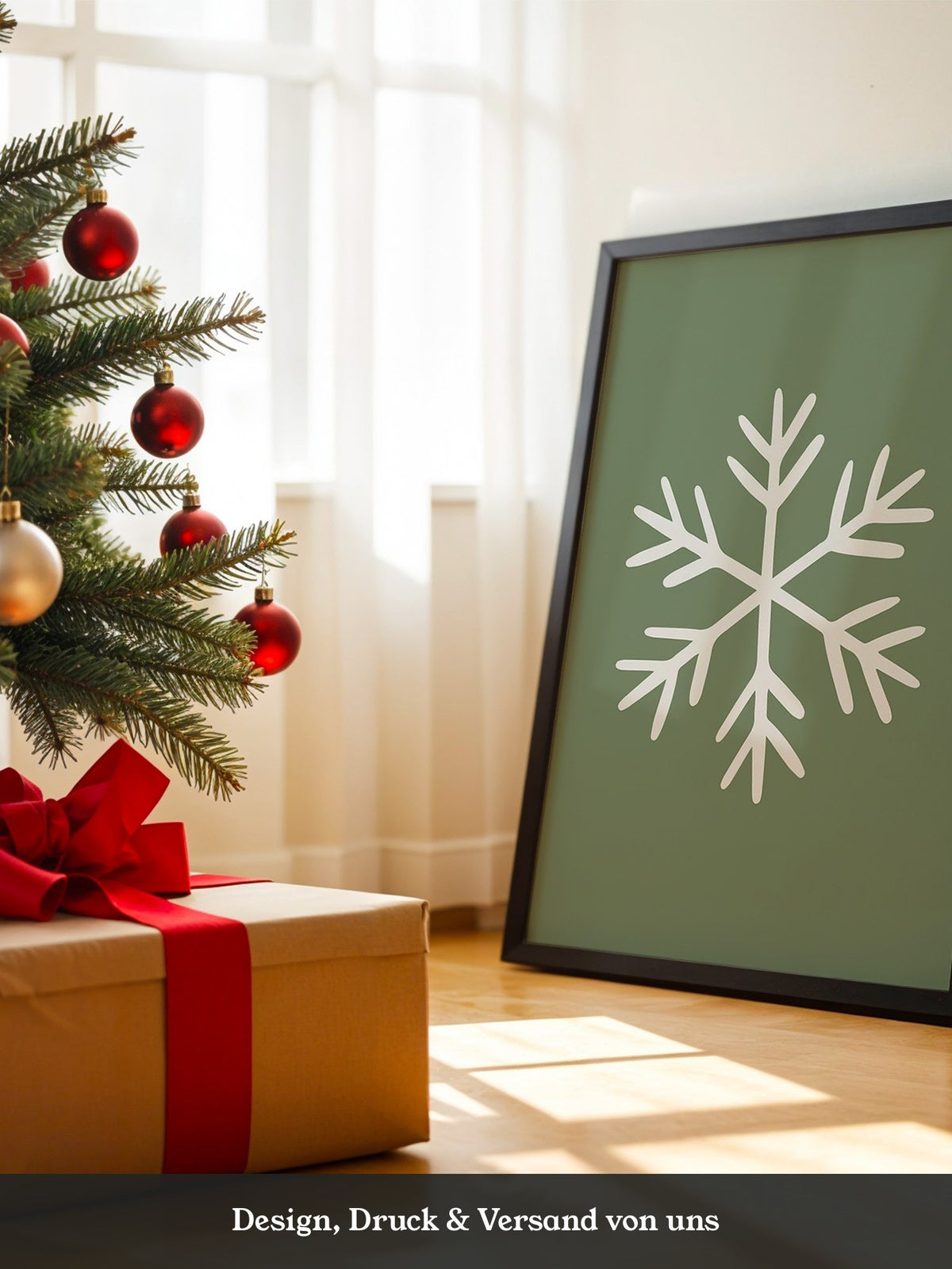 Schneeflocke Minimalistisch Grün