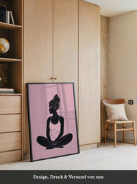 Sitzende Frau Silhouette Rosa