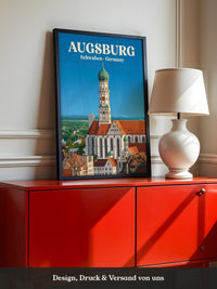 Augsburg Skyline Retro-Illustration