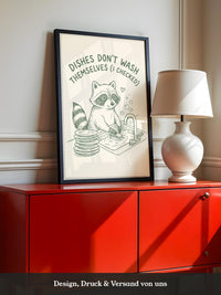 Waschender Waschbär Humor Artwork