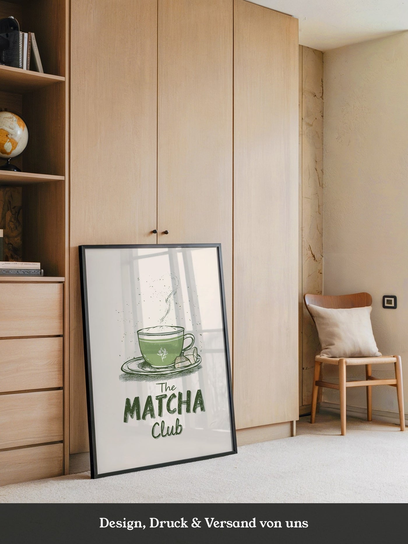 Matcha Tasse Retro Zeichnung
