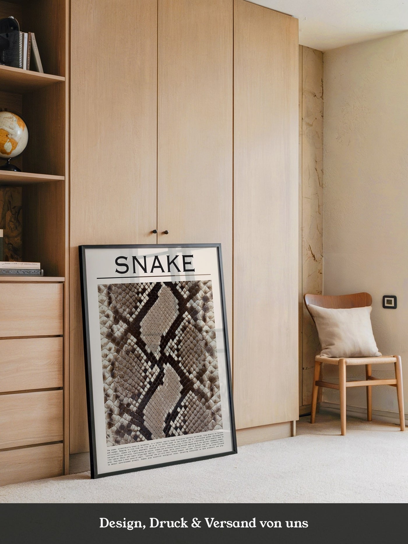 Schlangenmuster Braun Beige