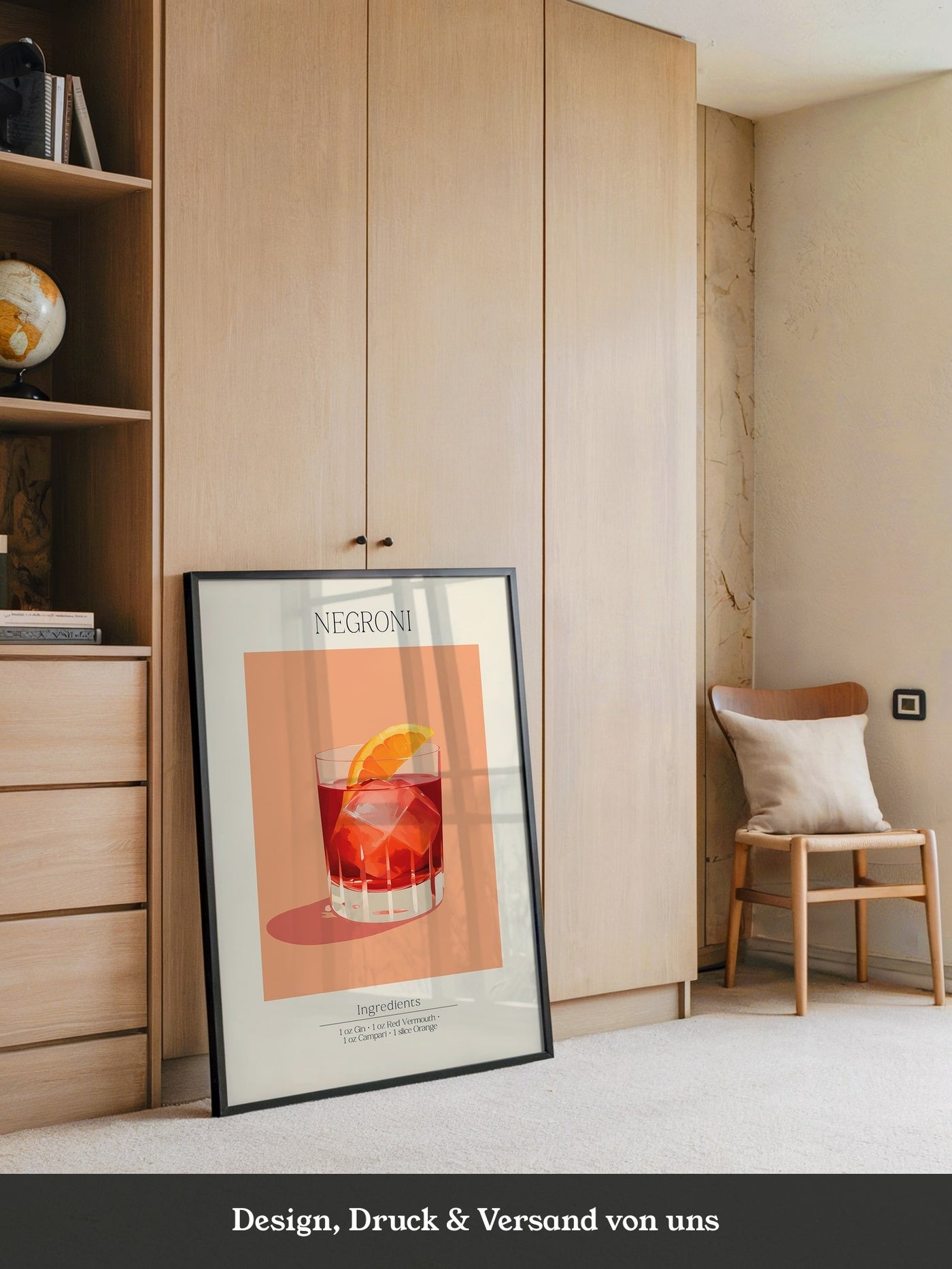 Negroni Cocktail Orange Illustration