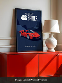 Ferrari Cabrio Rot Retro Stil