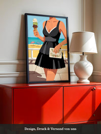 Strandschönheit Retro Illustration