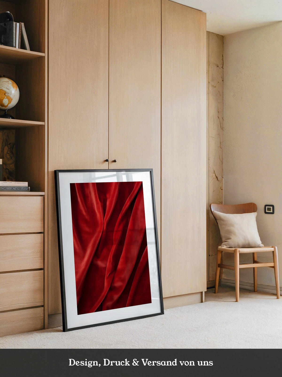 Rote Samttextur Wellenform