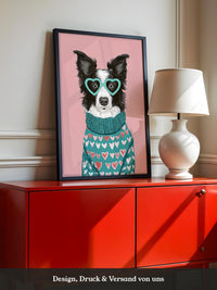Hund Herzbrille Turtleneck