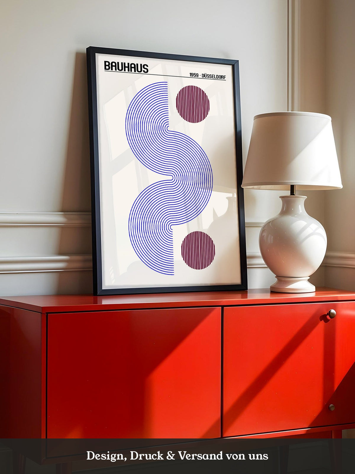 Bauhaus Linien blau minimalistisch