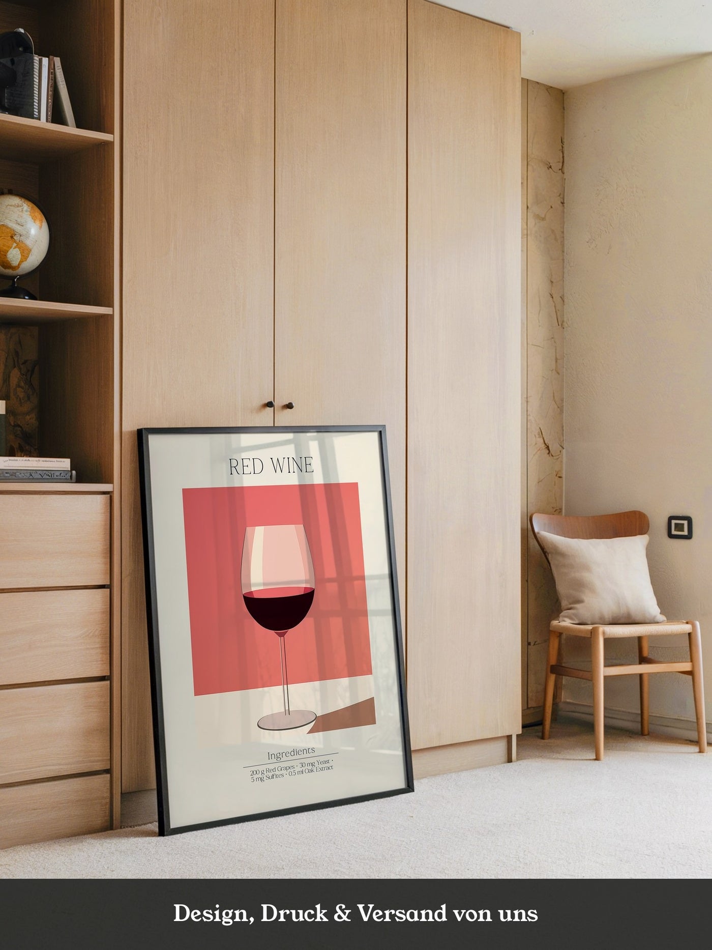 Weinglas Rot Minimalistisch