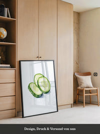 Gurkenscheiben Aquarell Frisch