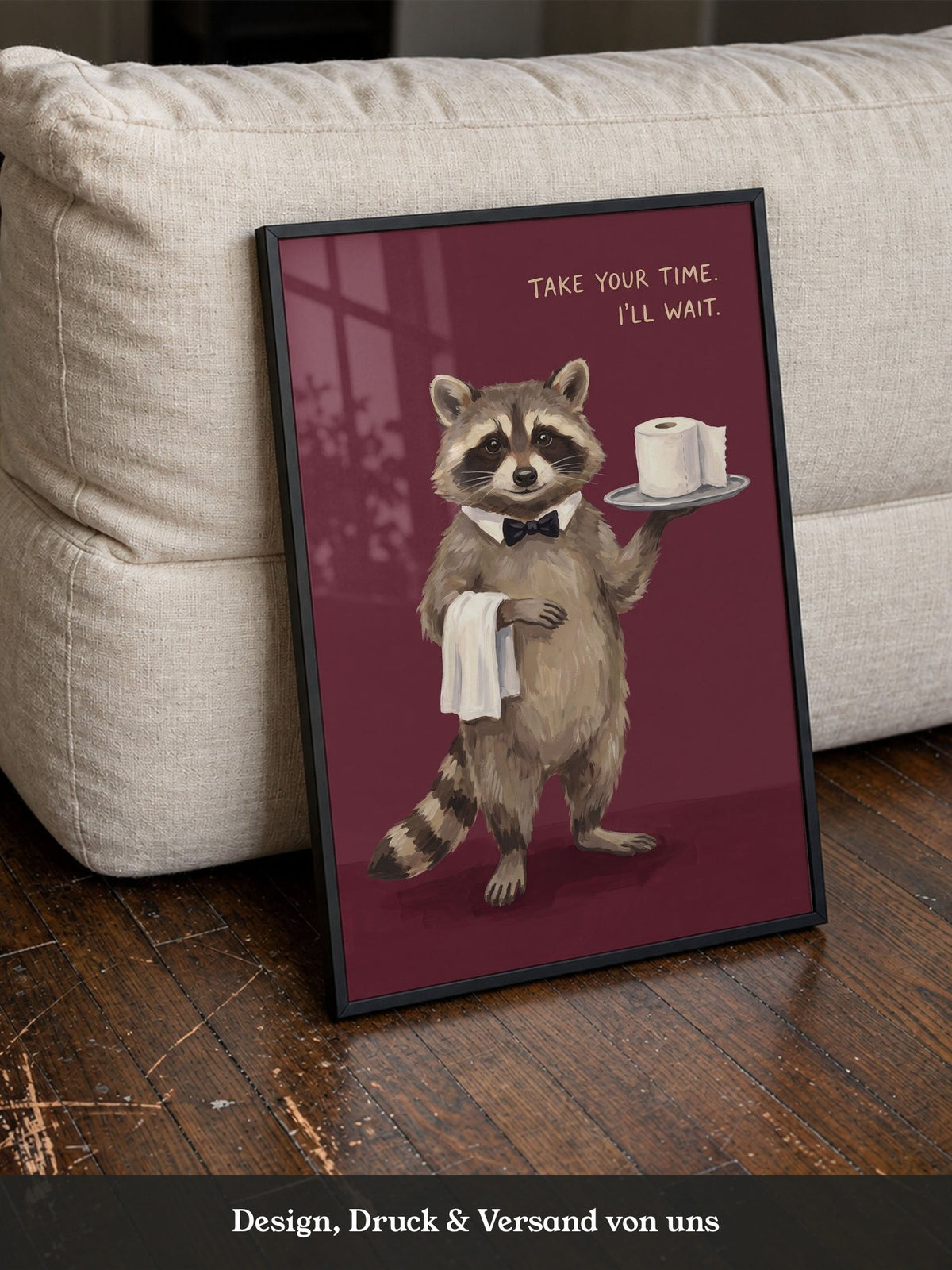 Waschbär Toilettenpapier Humor
