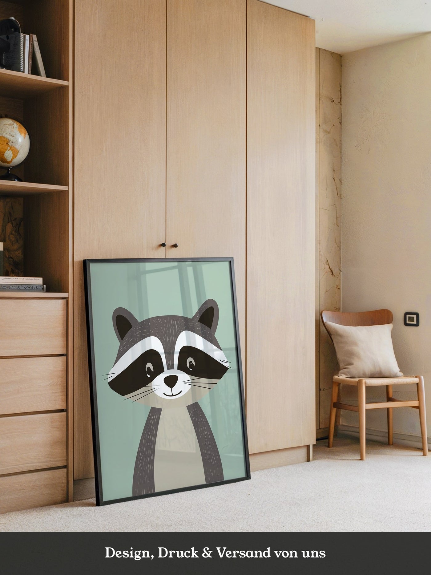 Waschbär Illustration Pastellfarben