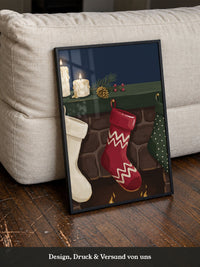 Weihnachtsstrumpf Kamin Illustration