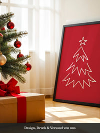 Weihnachtsbaum Rot Minimalistisch