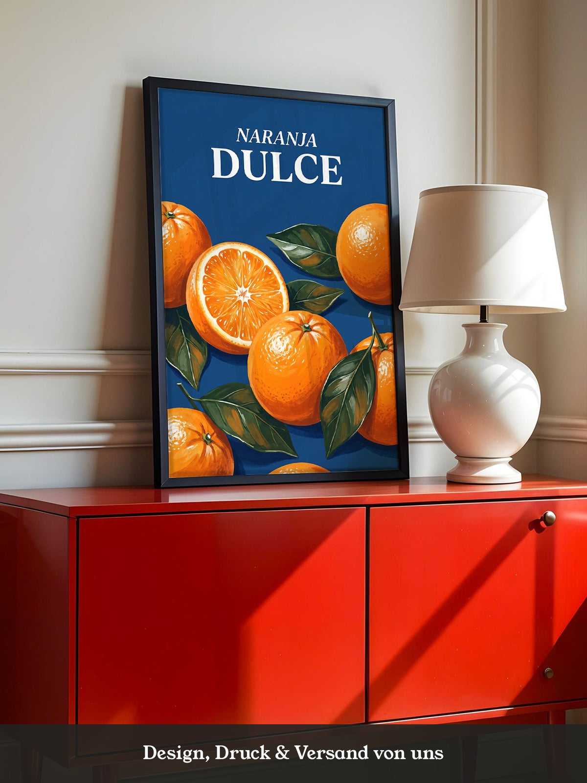 Orangen auf Blauem Hintergrund
