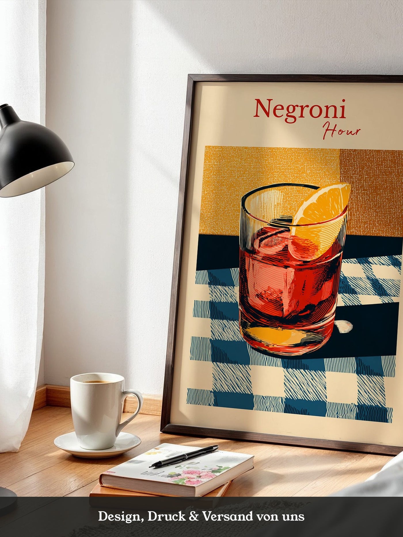 Negroni Glas Retro-Muster