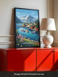 Norwegische Fjordidylle Pastellfarben