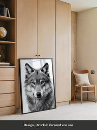 Wolf Porträt Nahaufnahme S/W