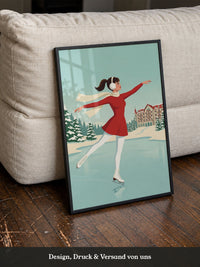 Eislauf Retro Illustration