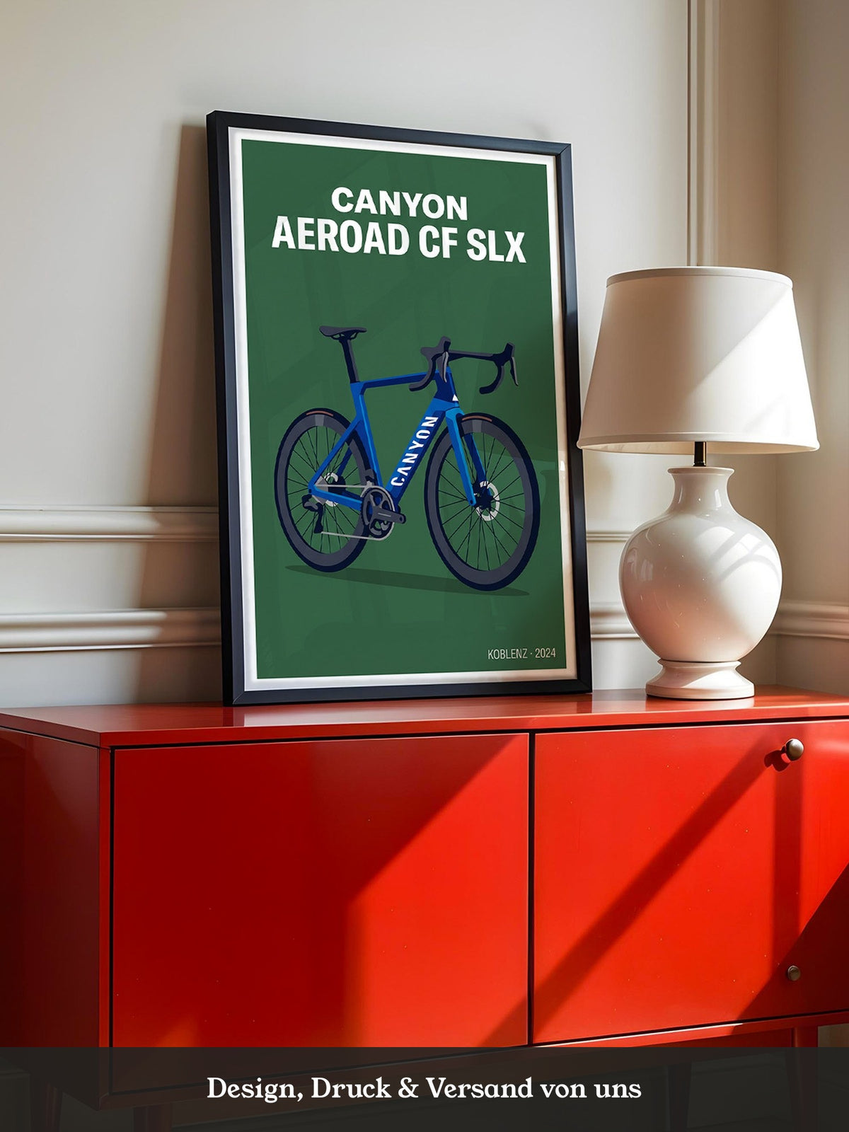 Aero Rennrad Blau auf Grün