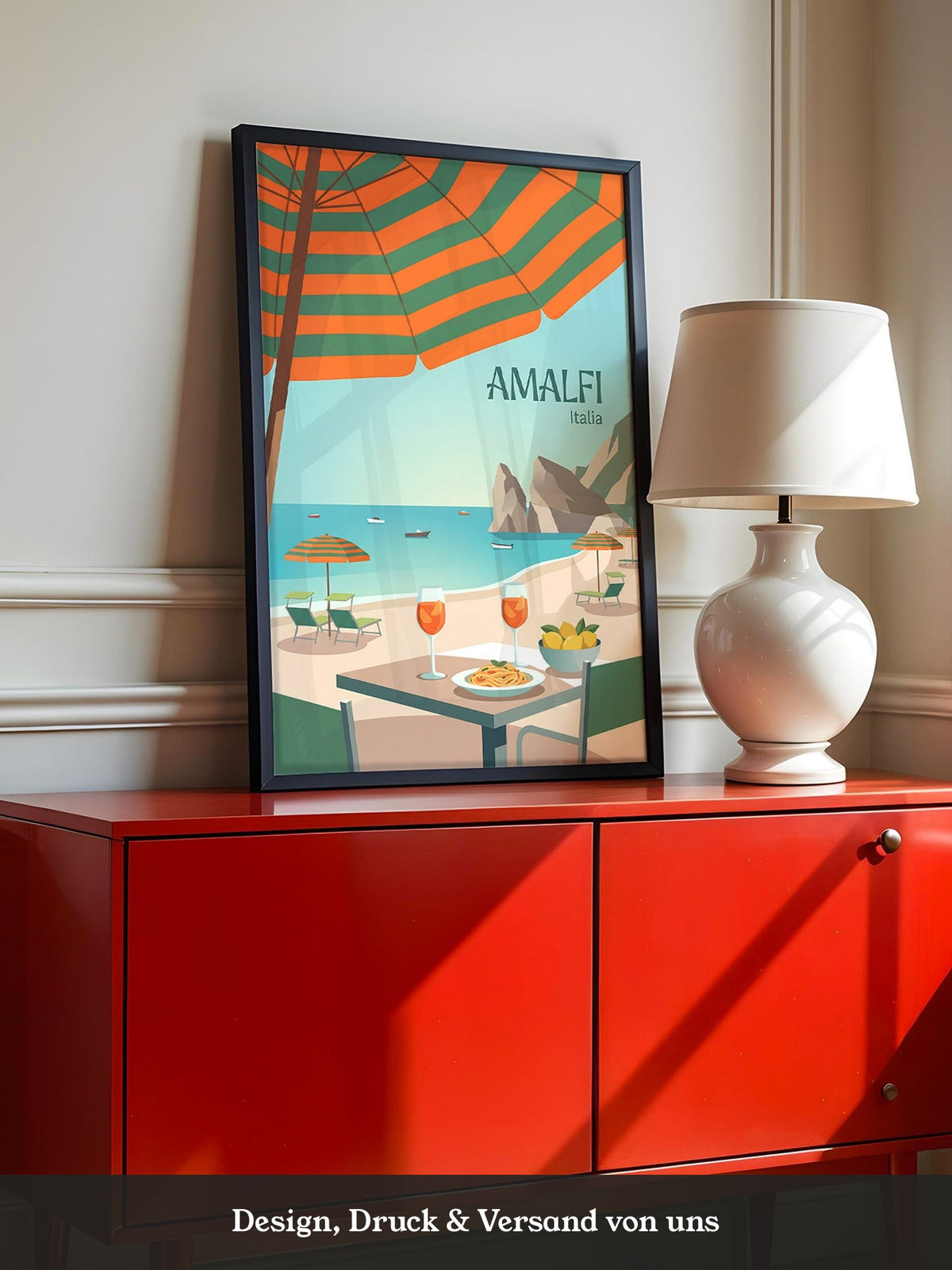 Amalfi Strand Grafisch Retro