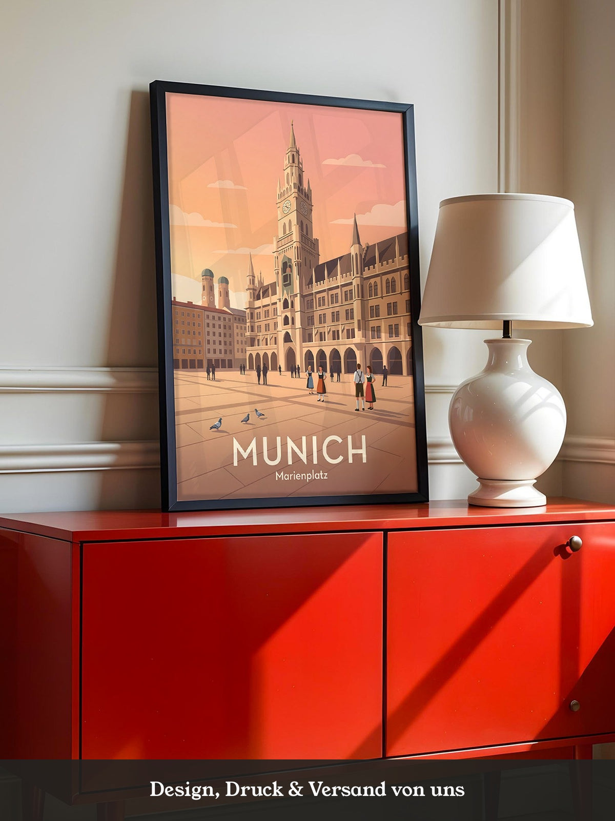 Marienplatz Architektur Pastell