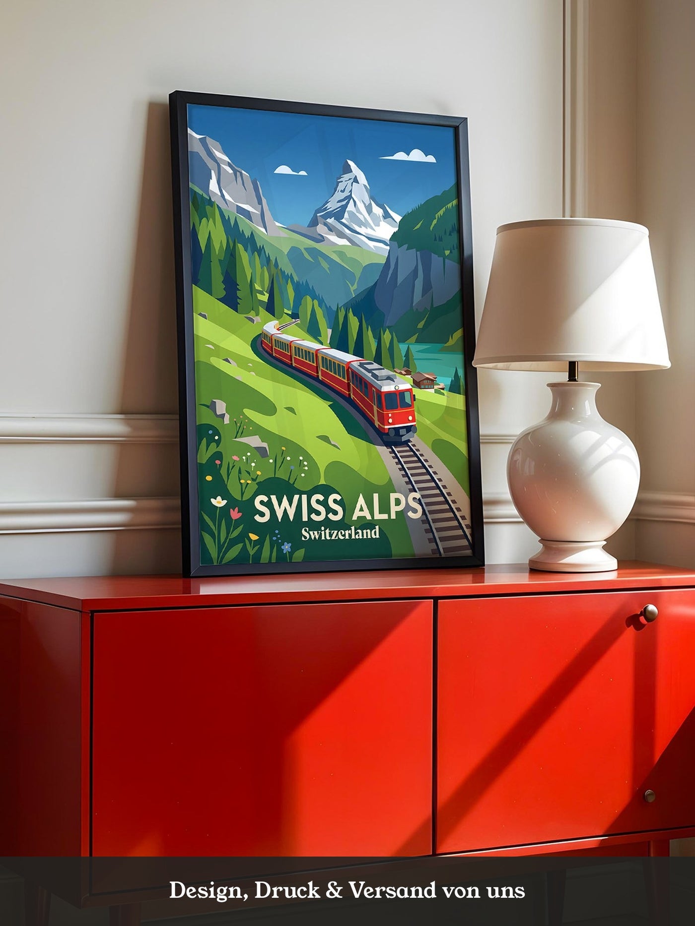 Swiss Alpen Zugfahrt Retro