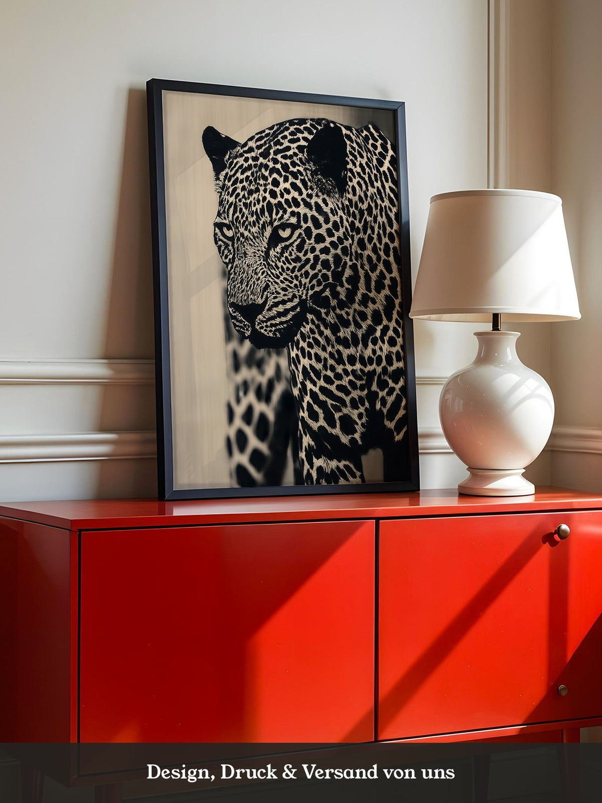 Leopard Nahaufnahme Schwarzbeige