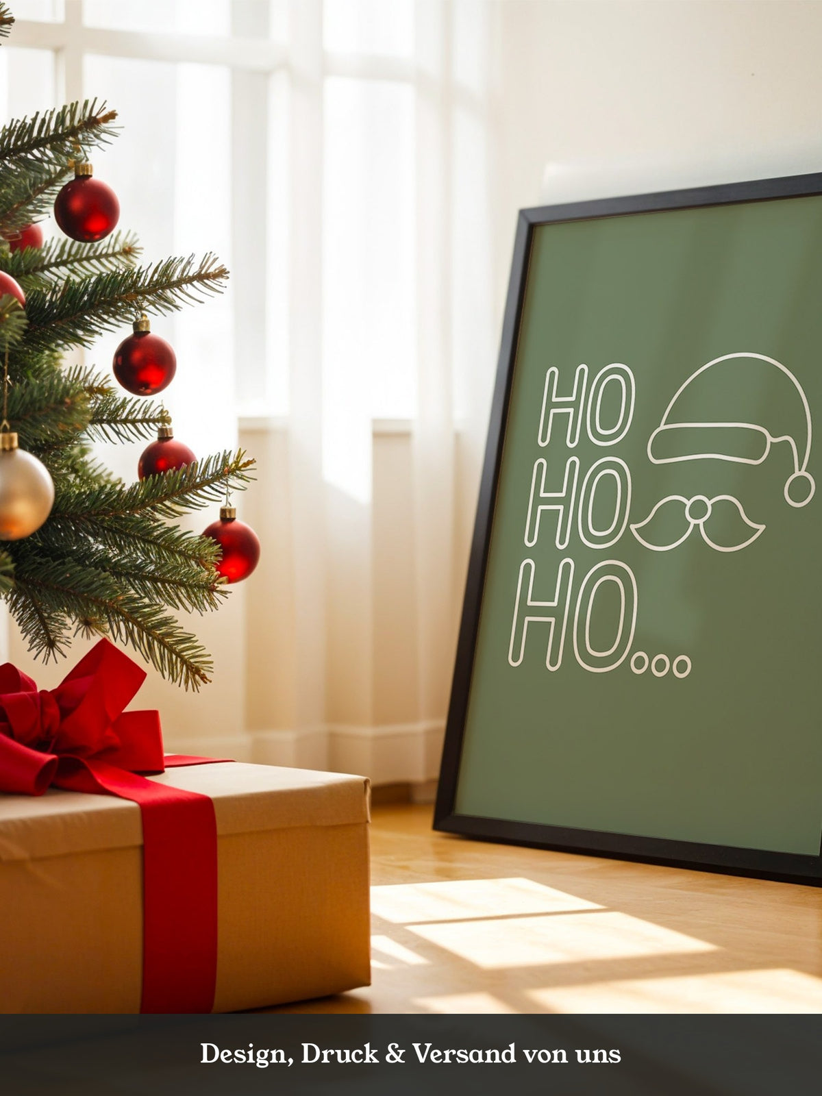 Weihnachtsmann Umriss Grün