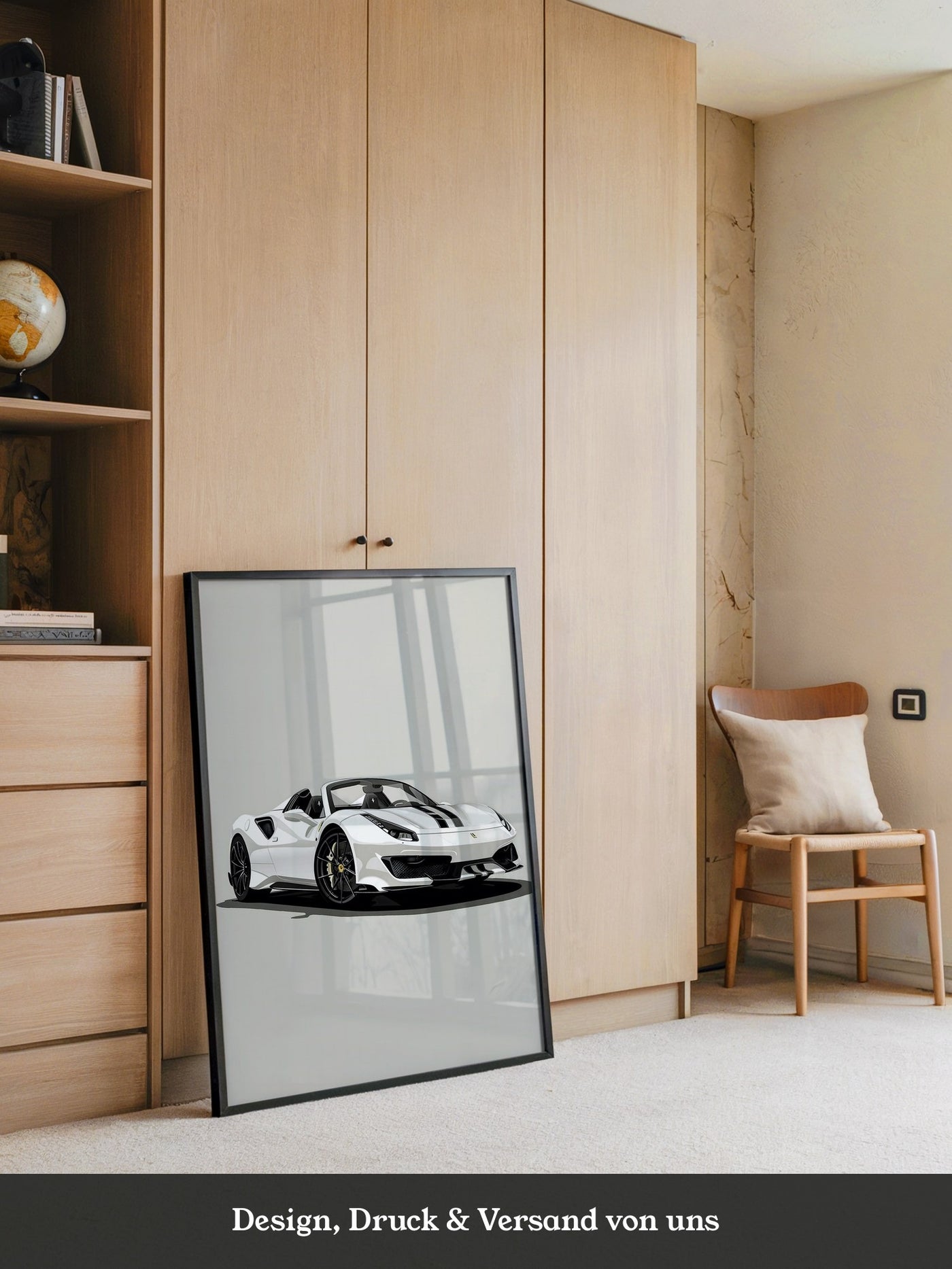 Weiße Kraft – Moderne Sportwagen-Illustration