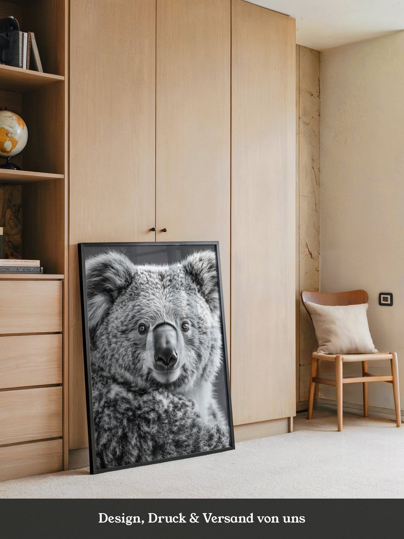 Koala Porträt Schwarzweiß