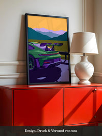 Sportwagen Berge Illustration