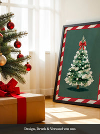 Weihnachtsbaum Aquarell Rot-Schleife