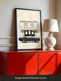 Elfer Cabrio Retro Schwarz-Weiß