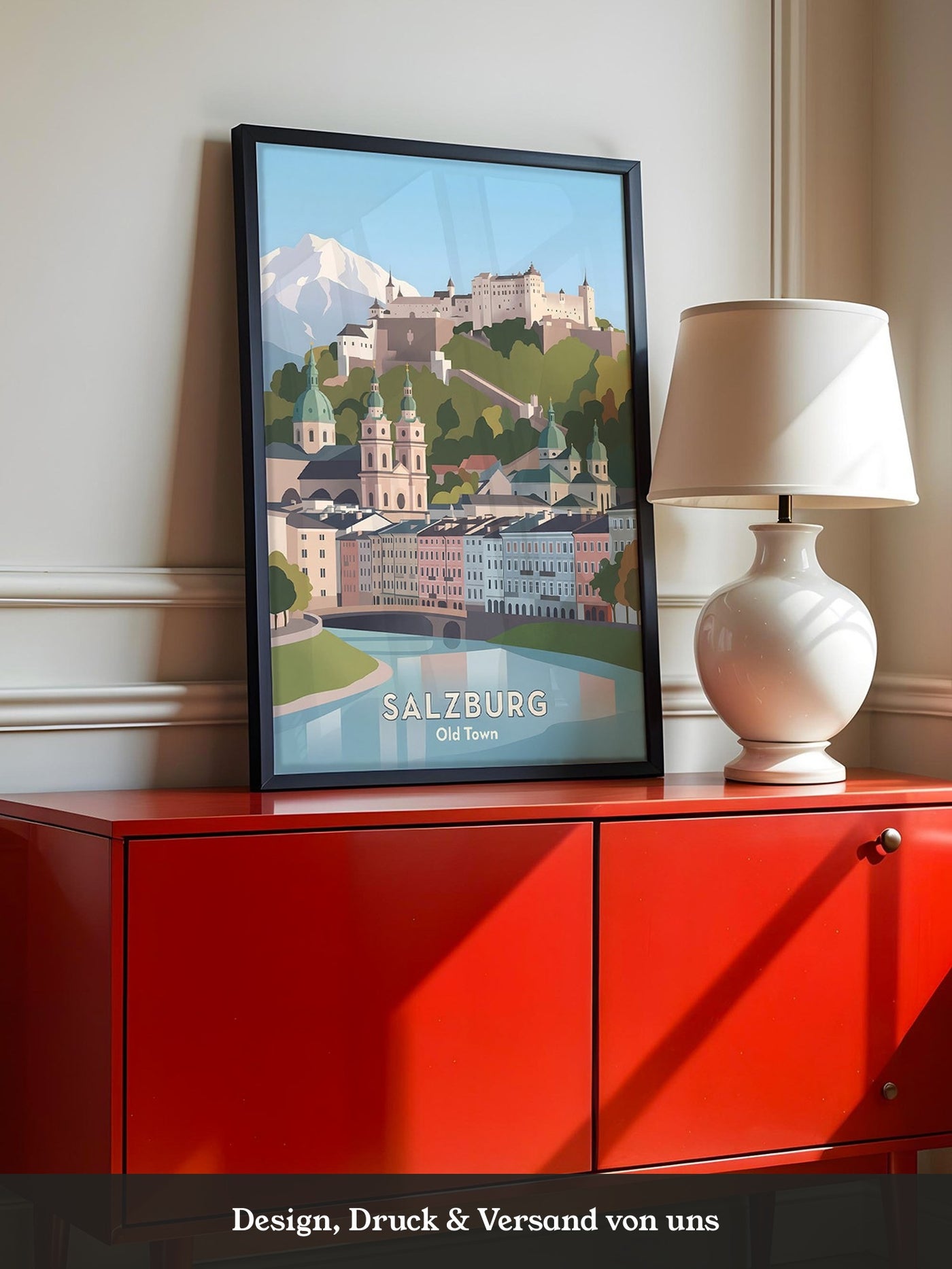 Salzburg Altstadt Pastellansicht