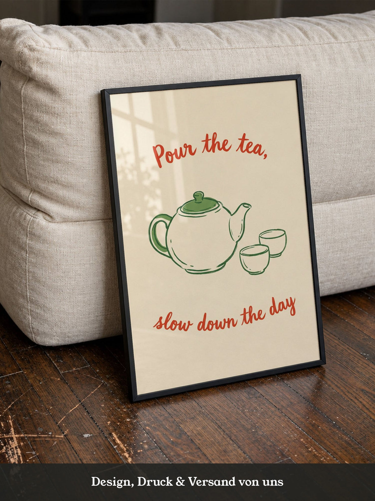 Teekanne Illustration Spruch