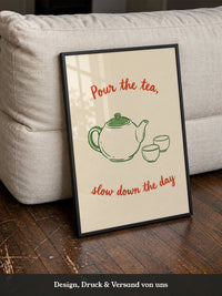 Teekanne Illustration Spruch