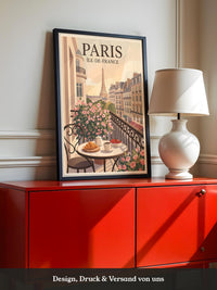 Paris Frühstück Balkon Pastell