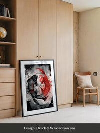 Koi Fische Rot Schwarz Splatter