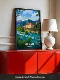 Meran Fluss Alpenszene Malerei