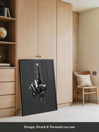 Schwarze Metalhand Skulptur