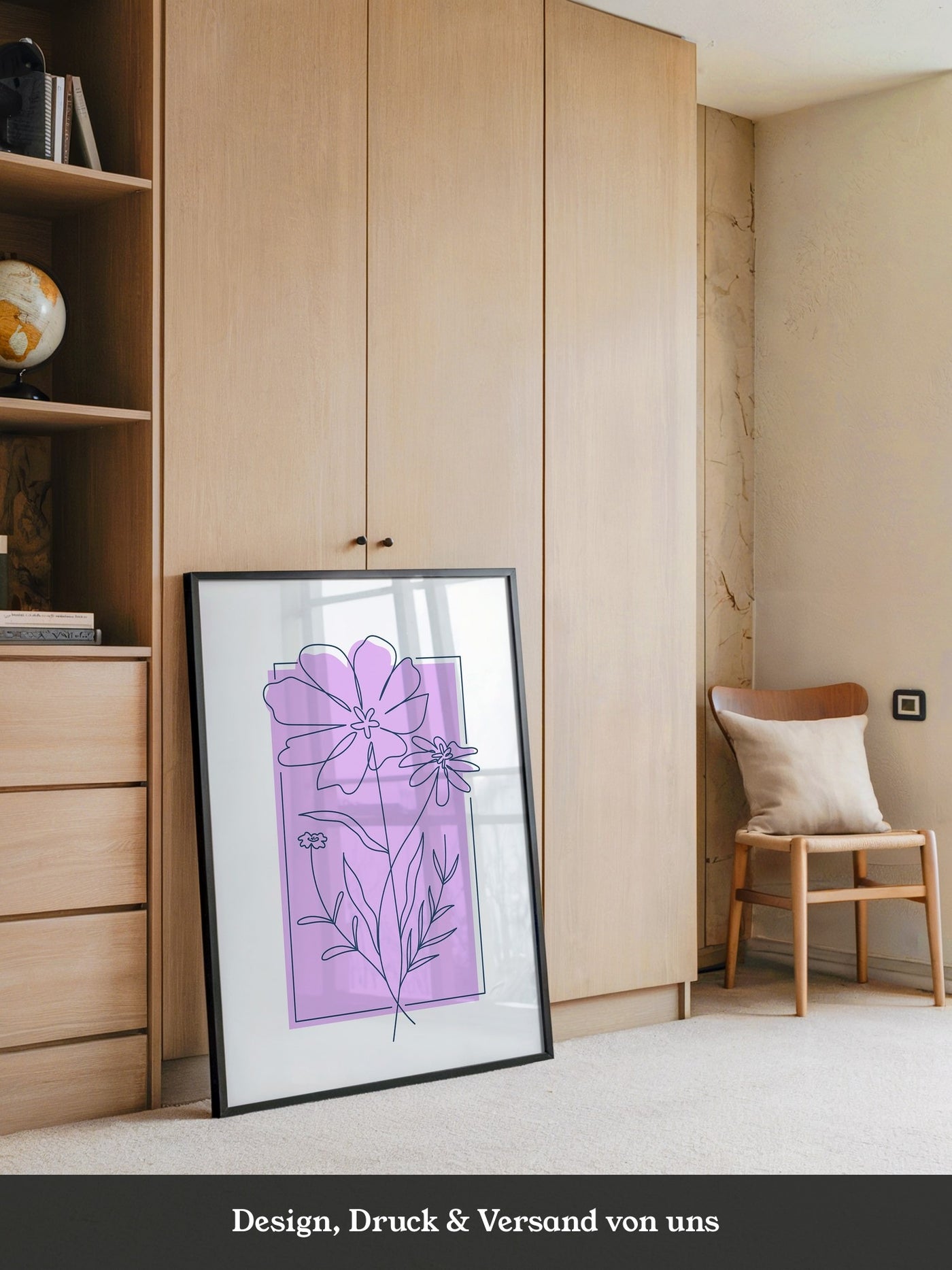 Blumen Kontur lila Quadrat