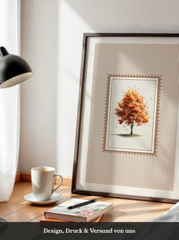 Baum Herbst Blätter Aquarell Stil