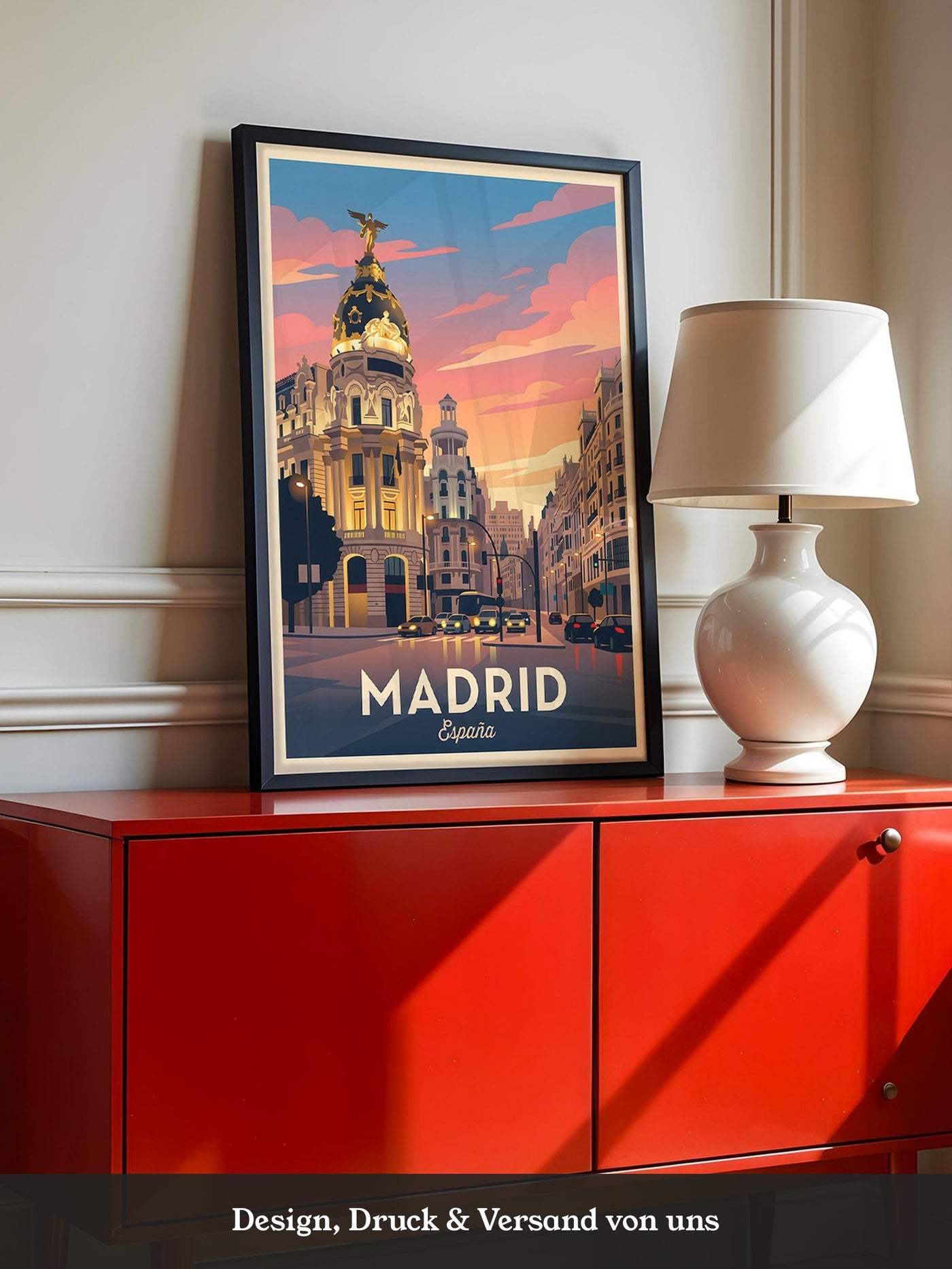 Madrid Abendstimmung Retro Stil
