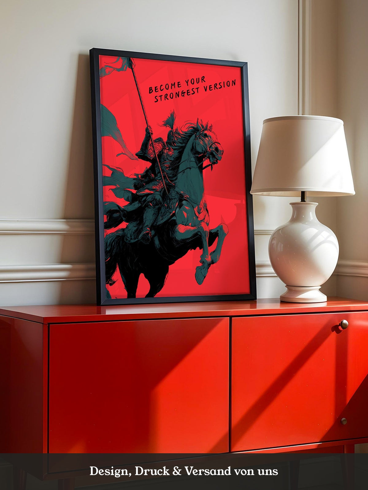 Ritter auf Pferd Rot-Schwarz