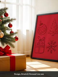 Weihnachtssymbole Rot Zeichnung