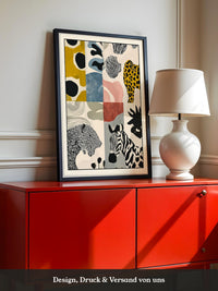 Tiermuster Collage Bunt Retro